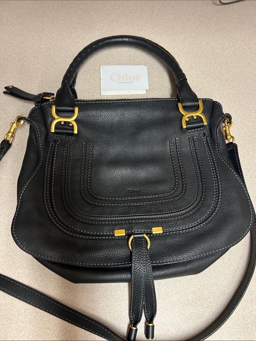 Navy Medium Marcie Shoulder Bag